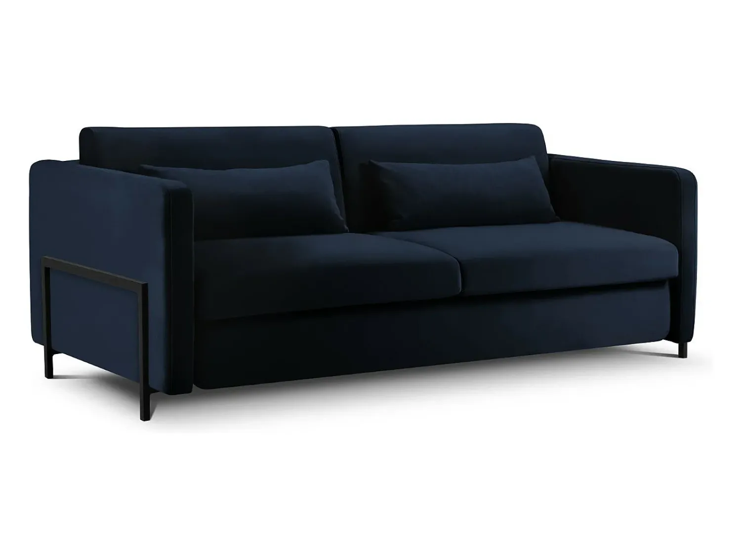 Best CXL by Christian Lacroix - Sofá-cama "Yanis" 3 lugares em veludo azul real - 202x102x80cm Azul escuro