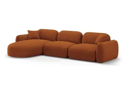 Online CXL by Christian Lacroix - Sofá modular de canto esquerdo "Lucien" 4 lugares em veludo - 320x165x70cm Terracota