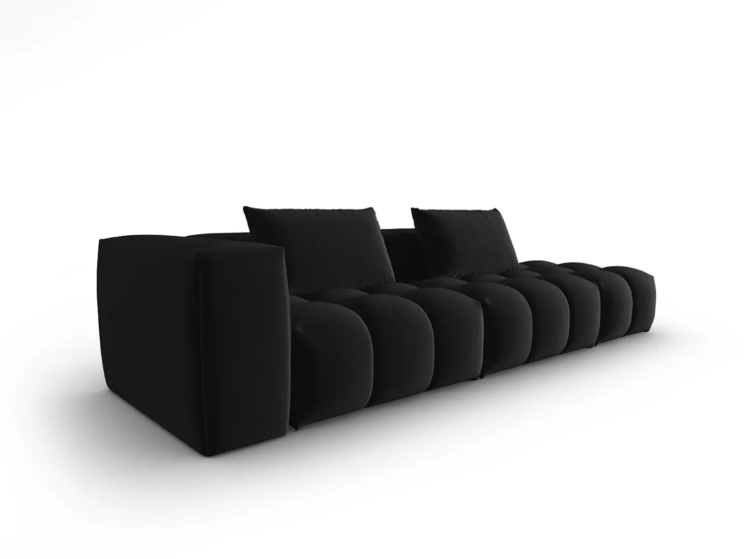Online CXL by Christian Lacroix - Sofá modular direito "Lorella" 3 lugares em veludo - 265x85x70cm Preto