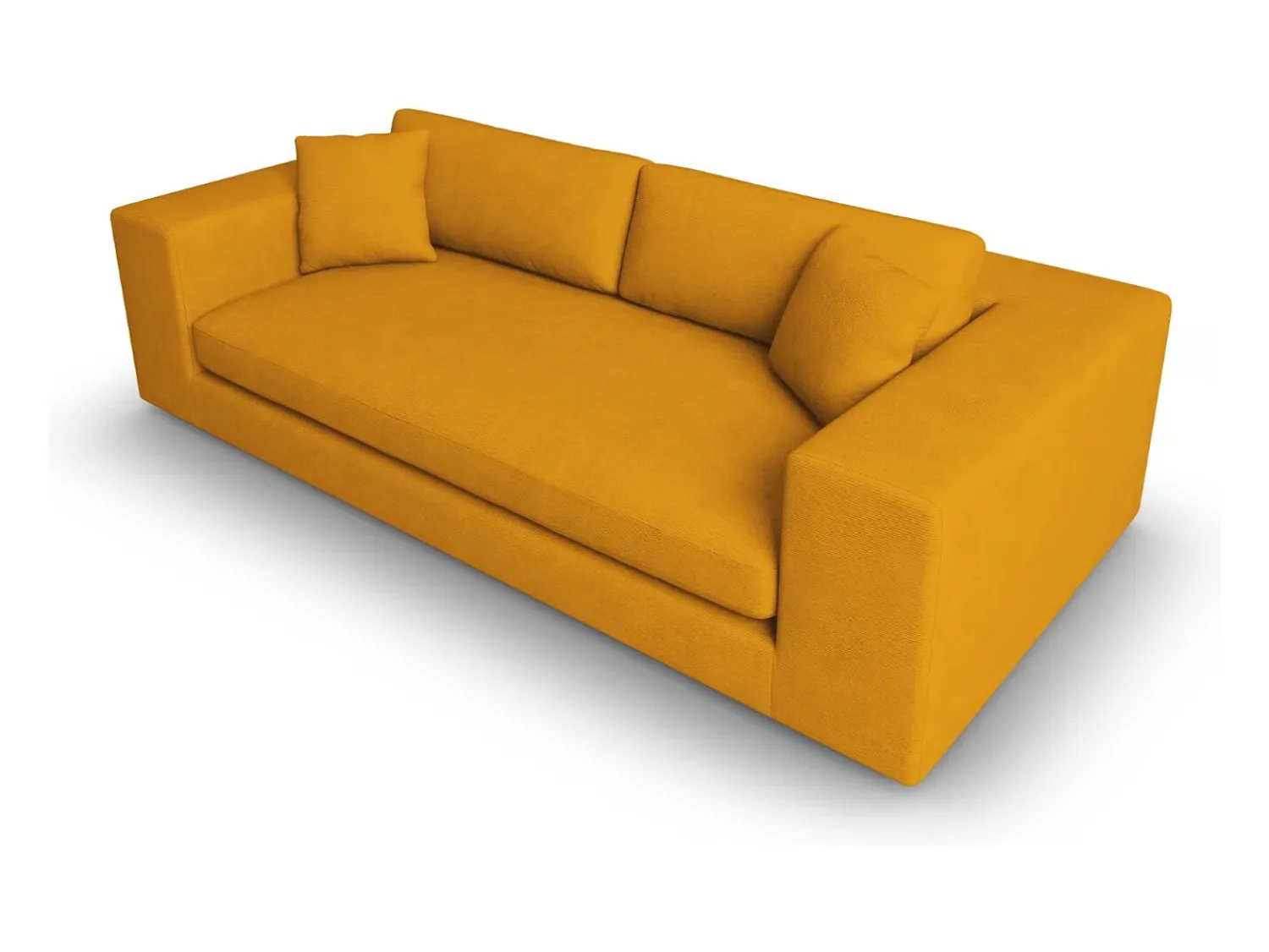 Sofá*CXL by Christian Lacroix - Sofá "Tendance" 4 lugares em veludo cotelê - 262x122x72cm Amarelo