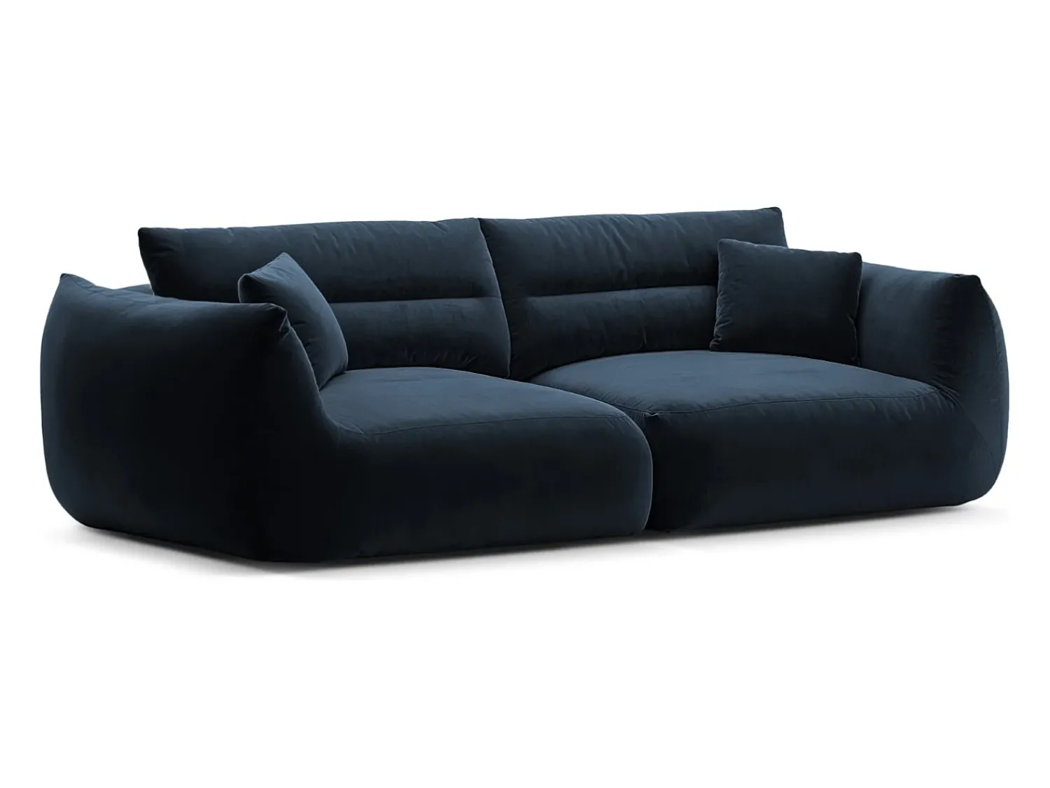 Sofá|CXL by Christian Lacroix - Sofá modular "Maurie" 4 lugares em veludo azul real - 264x107x90cm Azul escuro
