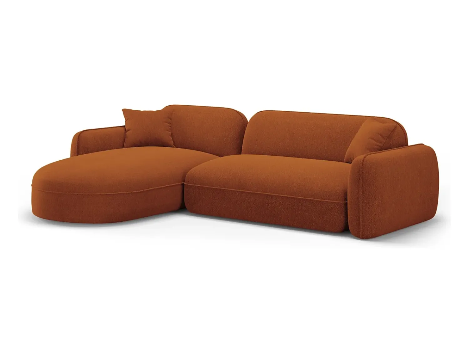 Best CXL by Christian Lacroix - Sofá modular de canto esquerdo "Lucien" 4 lugares em veludo - 275x165x70cm Terracota