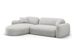 Sofá|CXL by Christian Lacroix - Sofá modular de canto esquerdo "Lucien" 4 lugares em veludo cinza claro - 275x165x70cm Cinzento claro