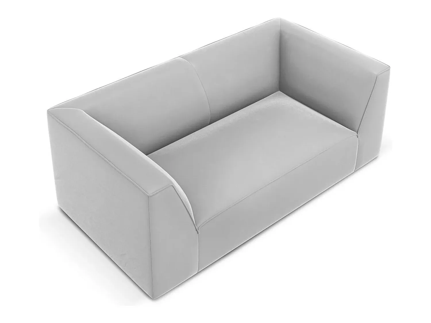 CXL by Christian Lacroix - Sofá "Charles" 2 lugares em veludo cinza claro - 174x92x69cm Cinzento claro