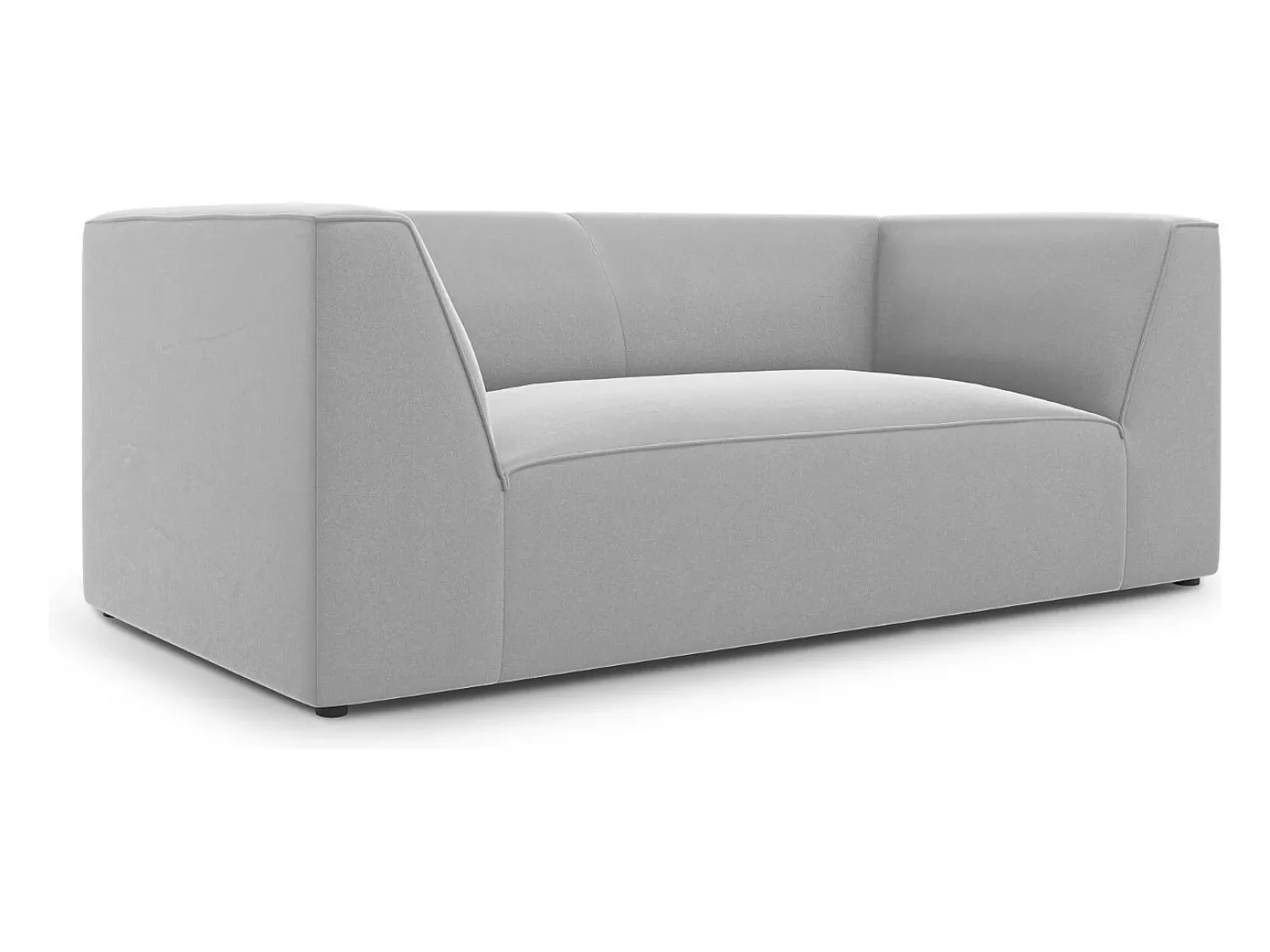 CXL by Christian Lacroix - Sofá "Charles" 2 lugares em veludo cinza claro - 174x92x69cm Cinzento claro