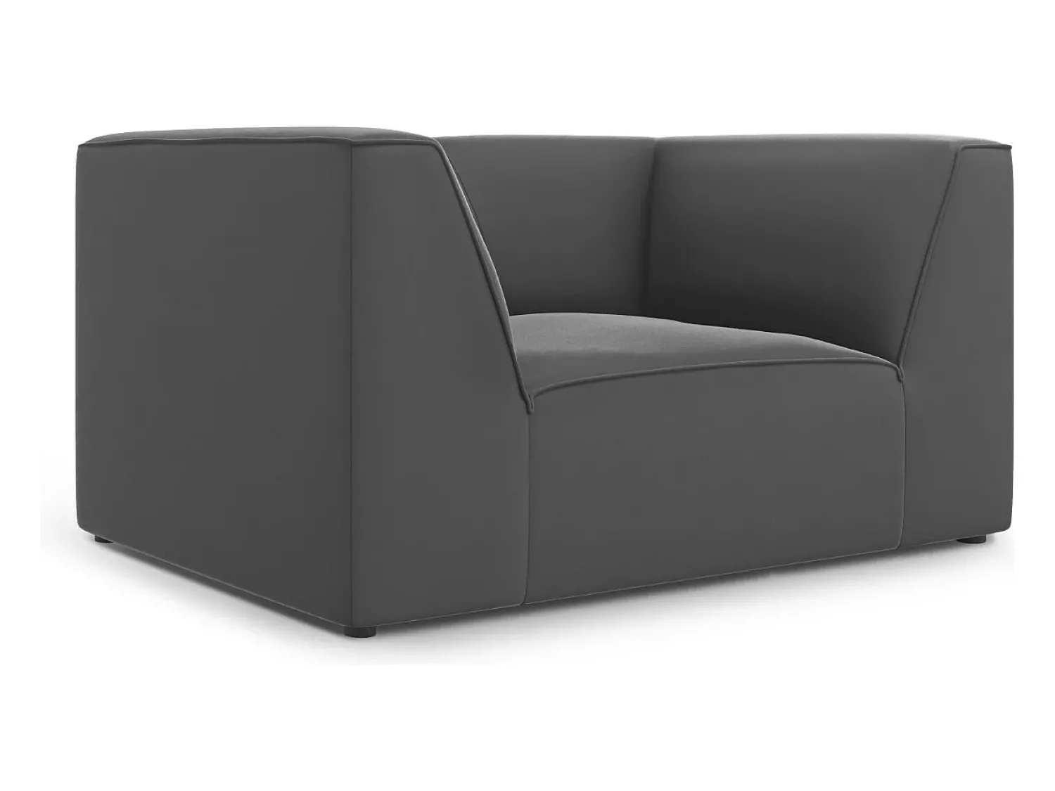 Poltrona|CXL by Christian Lacroix - Poltrona "Charles" em veludo cinza escuro - 120x92x69cm Cinza antracite
