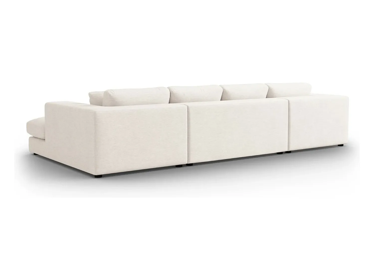 Outlet CXL by Christian Lacroix - Sofá panorâmico "Tendance" 5 lugares em tecido estrutural - 344x170x72cm Branco