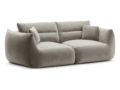 CXL by Christian Lacroix - Sofá modular "Maurie" 3 lugares em veludo concreto - 224x107x90cm Cinzento