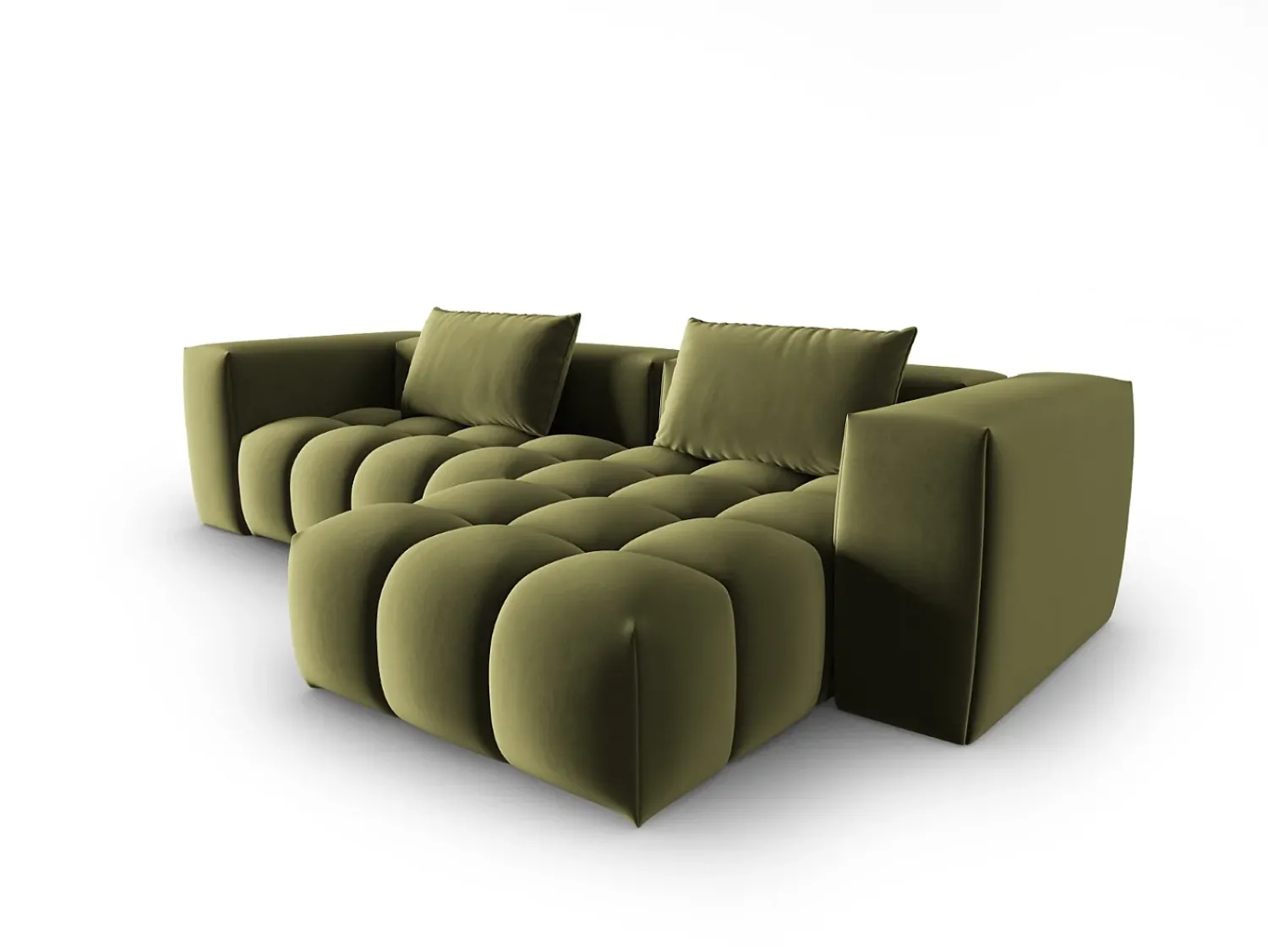 CXL by Christian Lacroix - Sofá modular de canto direito "Lorella" 3 lugares em veludo - 260x145x70cm^ Sofá