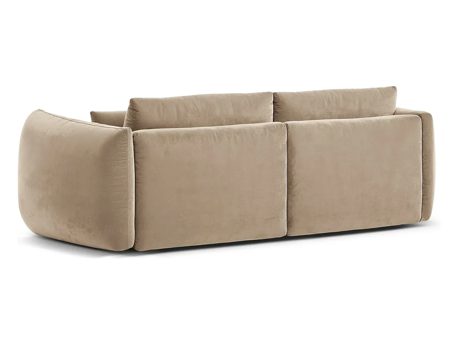 Clearance CXL by Christian Lacroix - Sofá modular "Maurie" 3 lugares em veludo amêndoa - 224x107x90cm Bege