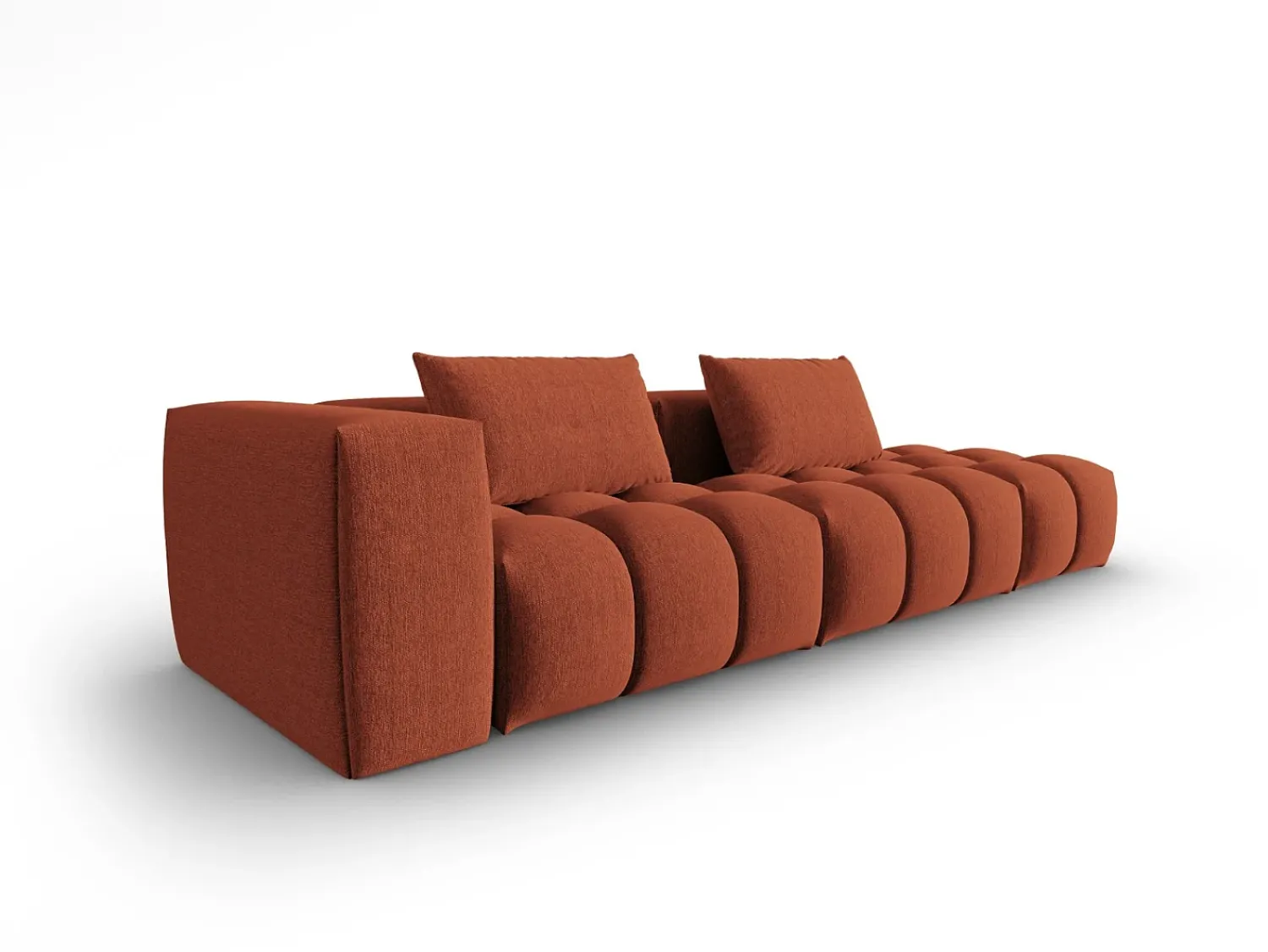 Hot CXL by Christian Lacroix - Sofá modular direito "Lorella" 3 lugares em tecido estrutural - 265x85x70cm Coral