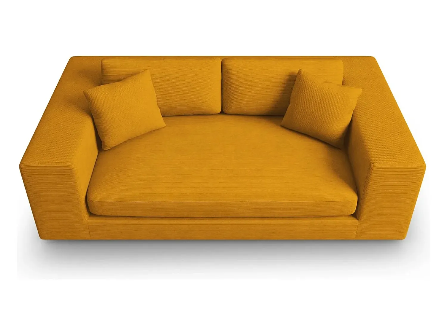 Sofá|CXL by Christian Lacroix - Sofá "Tendance" 3 lugares em veludo cotelê - 220x122x72cm Amarelo