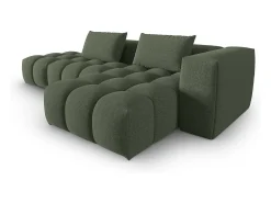 Outlet CXL by Christian Lacroix - Sofá modular de canto direito "Lorella" 4 lugares em tecido estrutural verde oliva escuro - 265x145x70cm Verde pinho