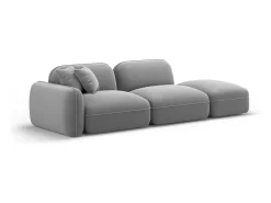 Outlet CXL by Christian Lacroix - Sofá modular direito "Lucien" 3 lugares em veludo cinza claro - 295x90x70cm Cinzento claro
