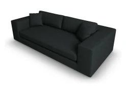 Outlet CXL by Christian Lacroix - Sofá "Tendance" 4 lugares em veludo cotelê - 262x122x72cm Preto