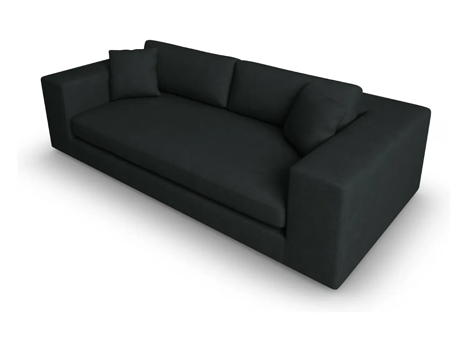 Outlet CXL by Christian Lacroix - Sofá "Tendance" 4 lugares em veludo cotelê - 262x122x72cm Preto