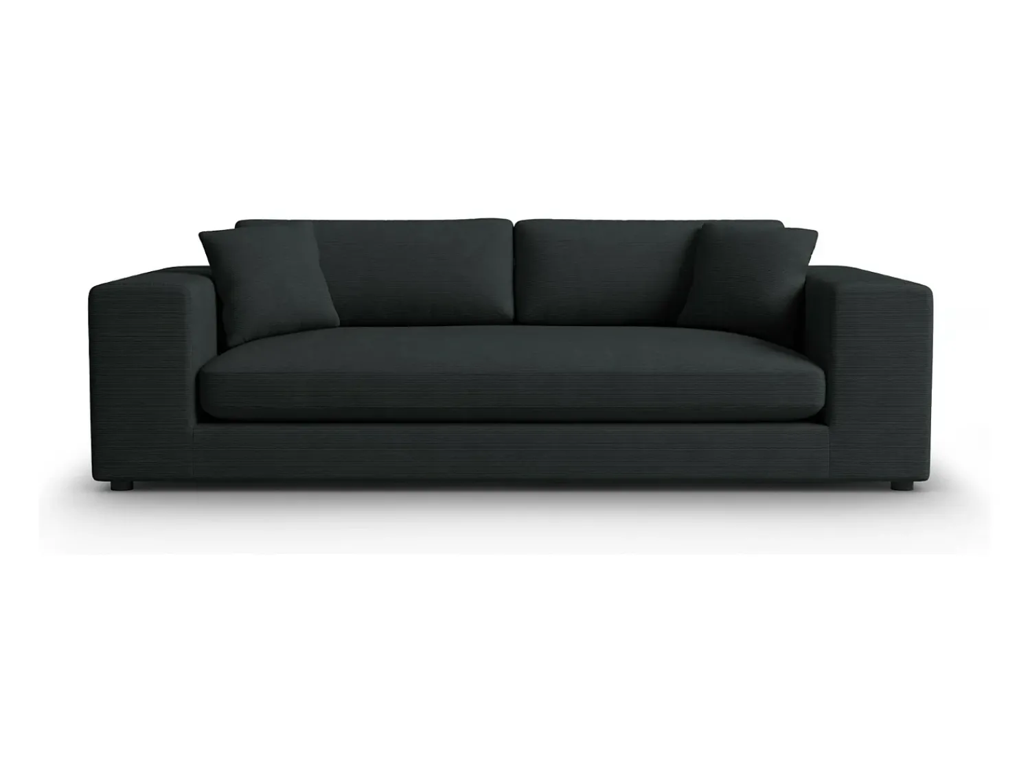 Outlet CXL by Christian Lacroix - Sofá "Tendance" 4 lugares em veludo cotelê - 262x122x72cm Preto