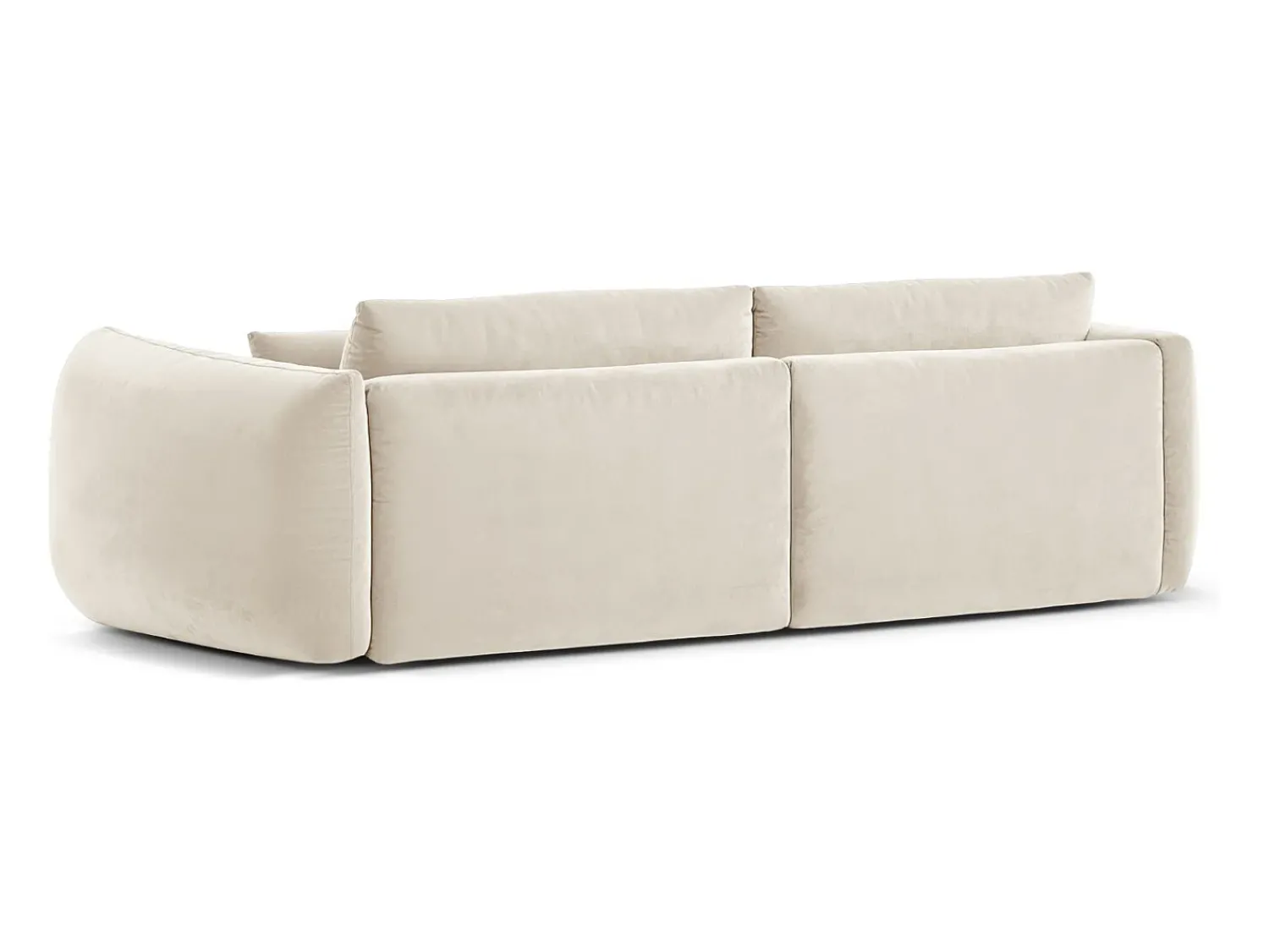 Sofá*CXL by Christian Lacroix - Sofá modular "Maurie" 4 lugares em veludo - 264x107x90cm Marfim
