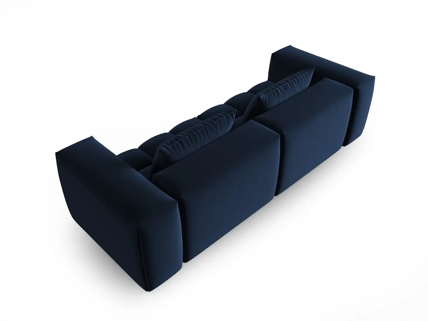 Sofá|CXL by Christian Lacroix - Sofá modular "Lorella" 3 lugares em veludo azul real - 230x85x70cm Azul escuro