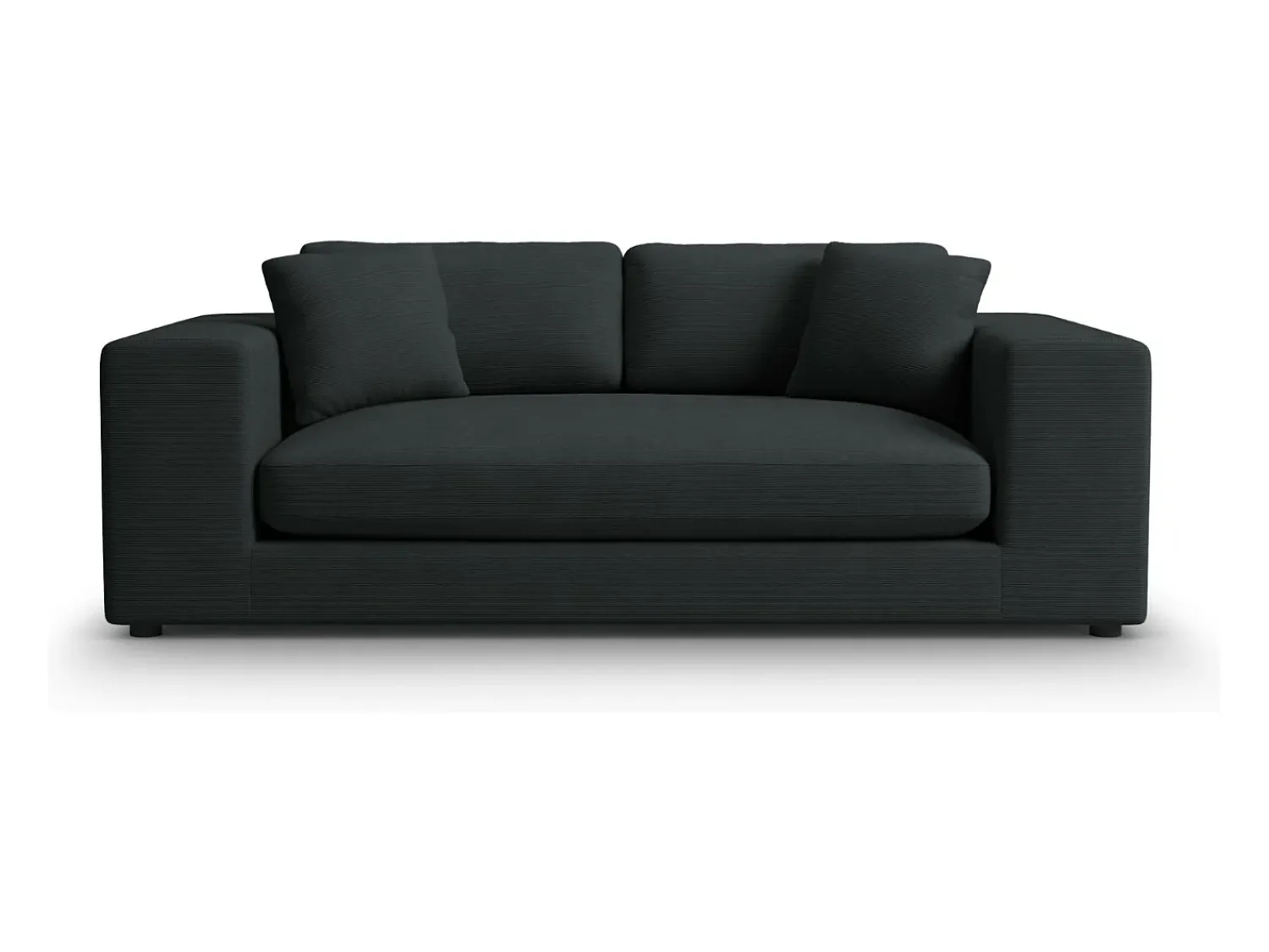 Sofá|CXL by Christian Lacroix - Sofá "Tendance" 3 lugares em veludo cotelê - 220x122x72cm Preto