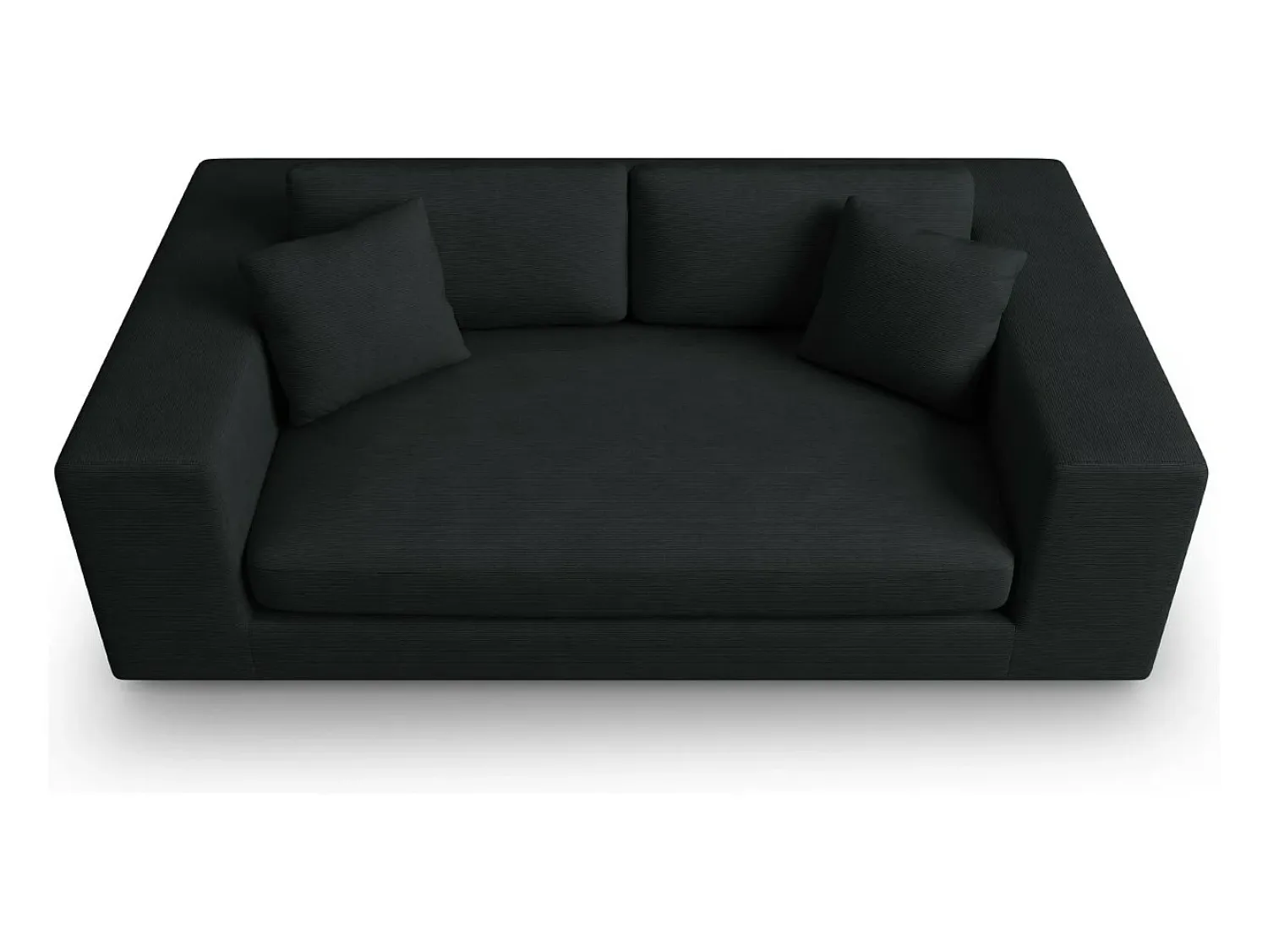 Sofá|CXL by Christian Lacroix - Sofá "Tendance" 3 lugares em veludo cotelê - 220x122x72cm Preto