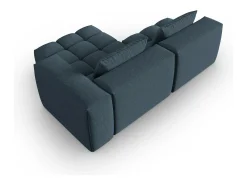 Sofá|CXL by Christian Lacroix - Sofá modular de canto direito "Lorella" 3 lugares em tecido estrutural - 205x145x70cm Azul escuro