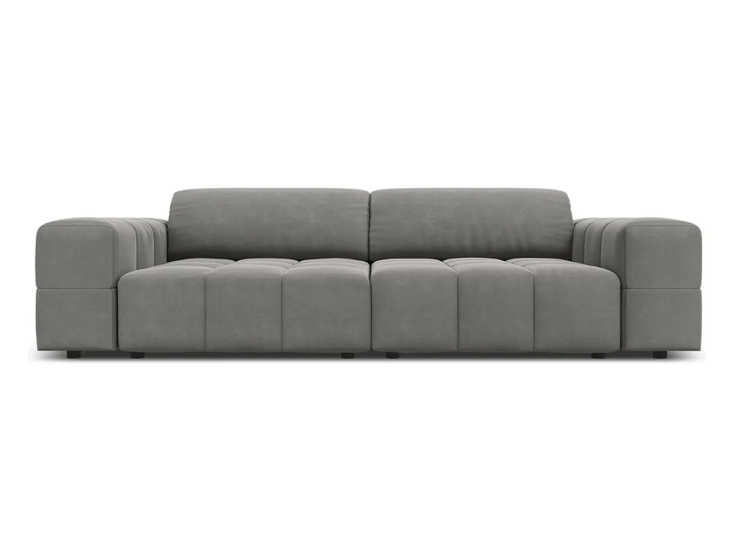 CXL by Christian Lacroix - Sofá "Luc" 3 lugares em veludo cinza claro - 204x102x70cm^ Sofá