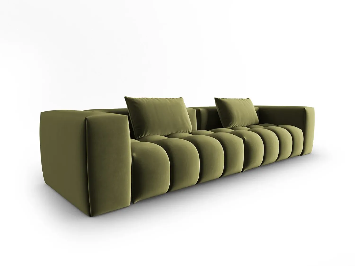 Outlet CXL by Christian Lacroix - Sofá modular "Lorella" 5 lugares em veludo - 290x85x70cm Verde claro
