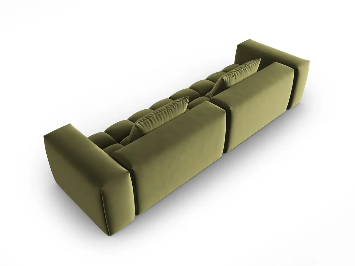 Outlet CXL by Christian Lacroix - Sofá modular "Lorella" 5 lugares em veludo - 290x85x70cm Verde claro