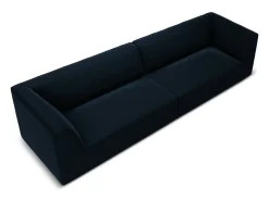 Discount CXL by Christian Lacroix - Sofá "Charles" 4 lugares em veludo - 302x93x69cm Azul escuro