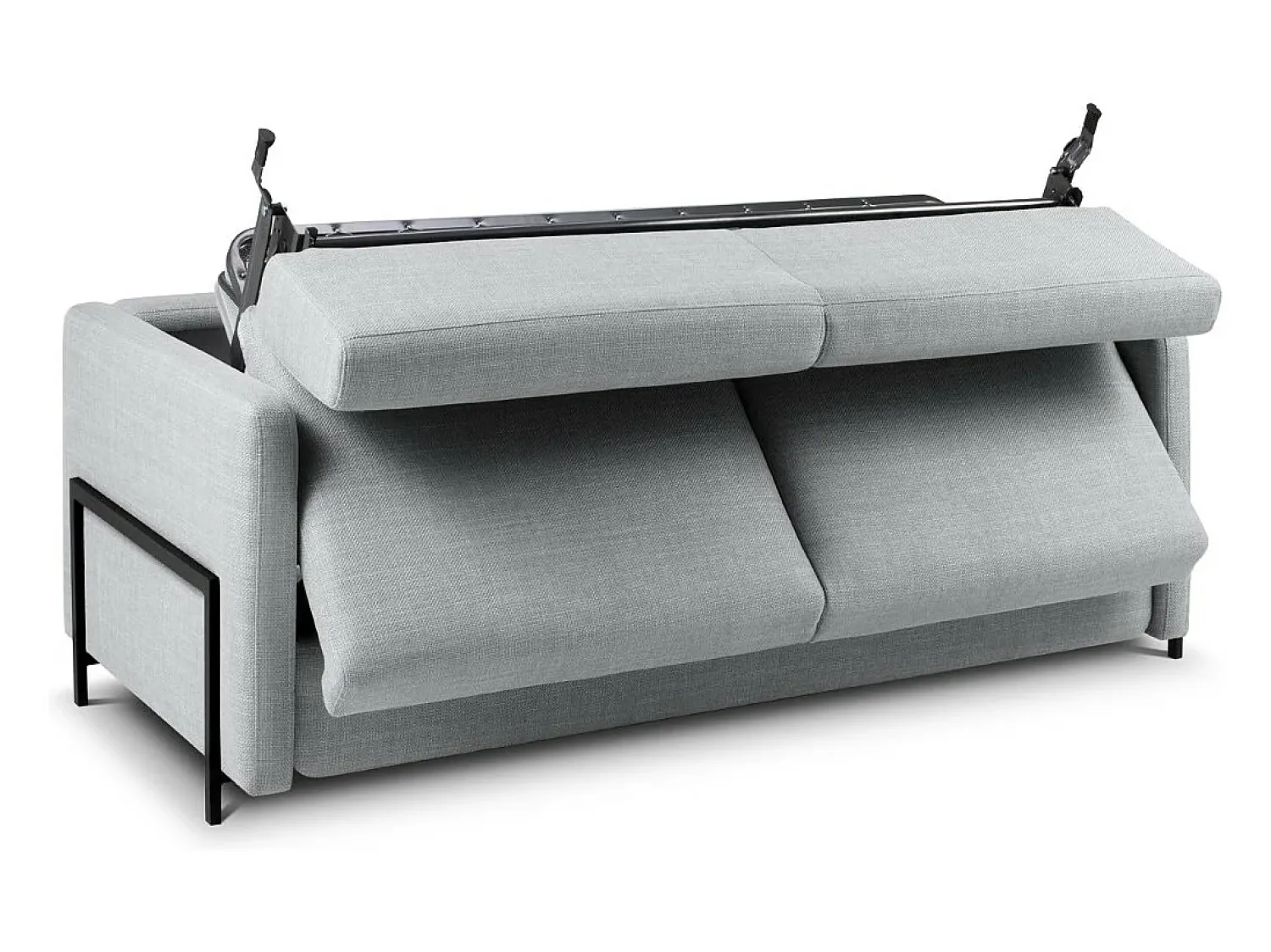 Sofá|CXL by Christian Lacroix - Sofá-cama "Yanis" 2 lugares em tecido estrutural cinza claro - 182x102x80cm Cinzento claro