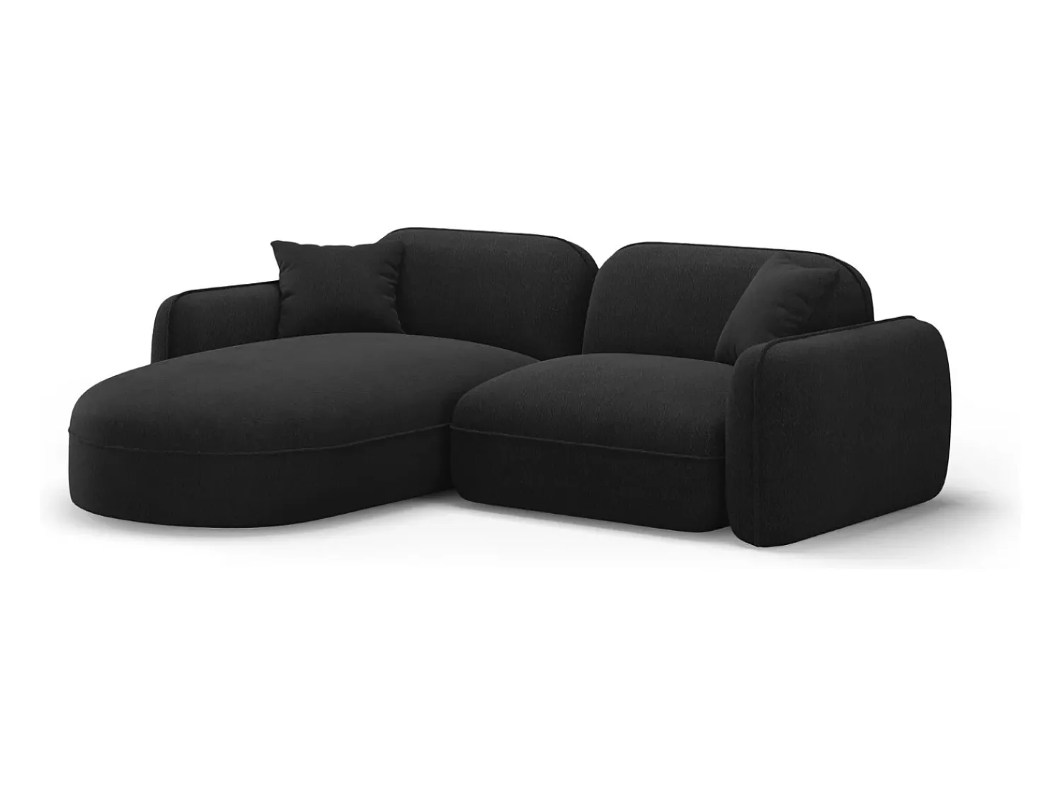 Sofá*CXL by Christian Lacroix - Sofá modular de canto esquerdo "Lucien" 3 lugares em veludo carvão - 230x165x70cm Cinza antracite