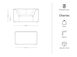 CXL by Christian Lacroix - Poltrona "Charles" em veludo - 120x92x69cm^ Poltrona