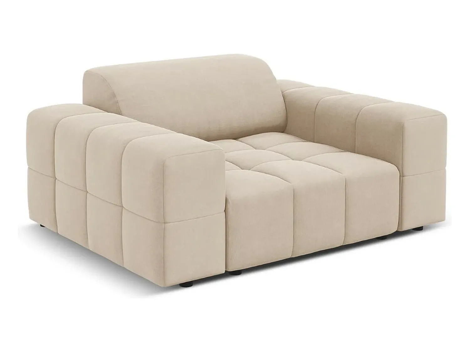 Discount CXL by Christian Lacroix - Poltrona "Luc" em veludo claro - 124x102x70cm Bege