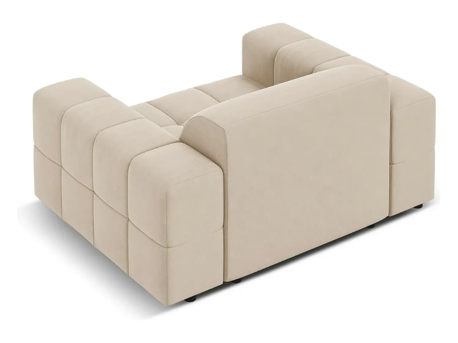 Discount CXL by Christian Lacroix - Poltrona "Luc" em veludo claro - 124x102x70cm Bege