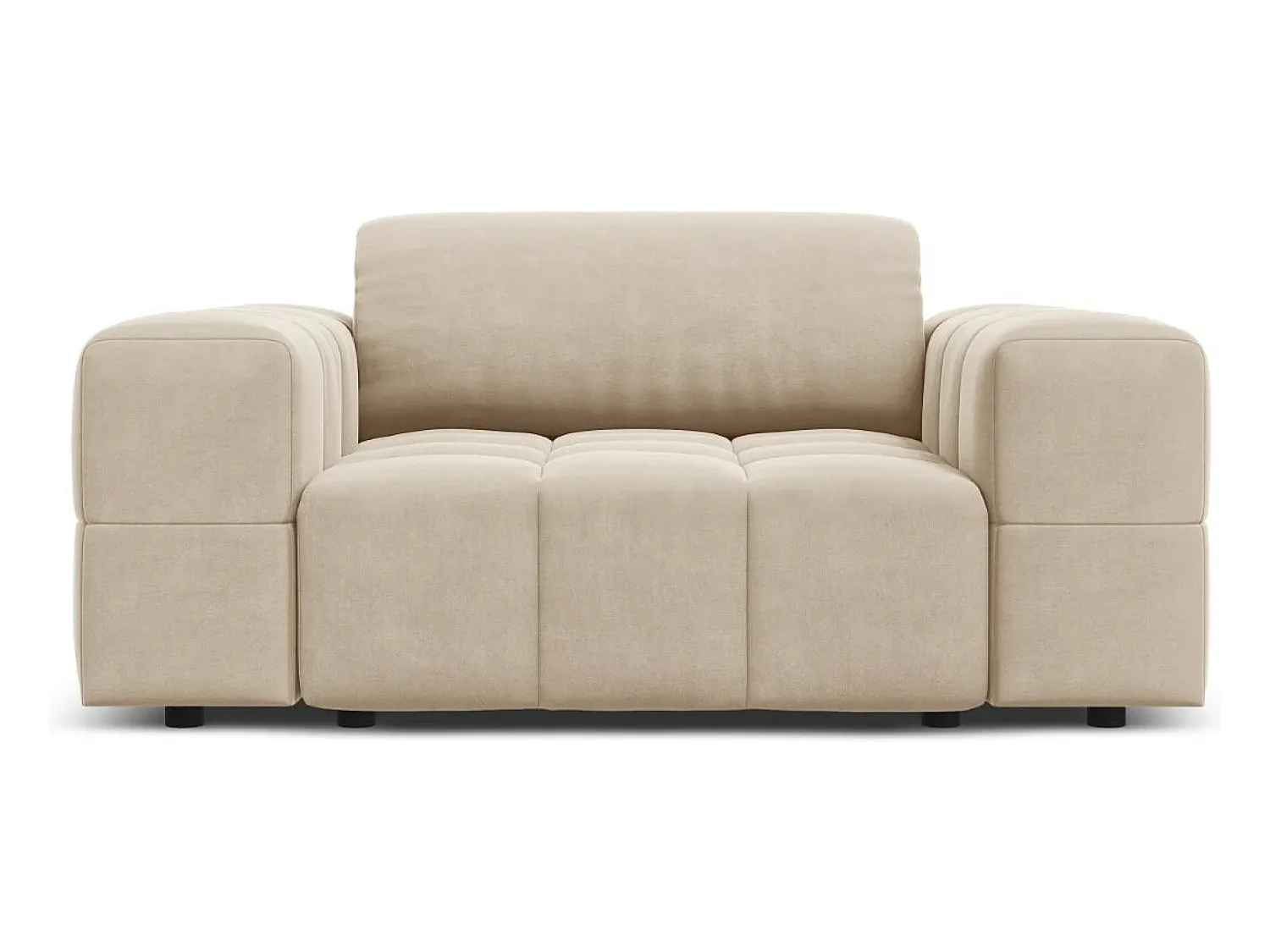 Discount CXL by Christian Lacroix - Poltrona "Luc" em veludo claro - 124x102x70cm Bege