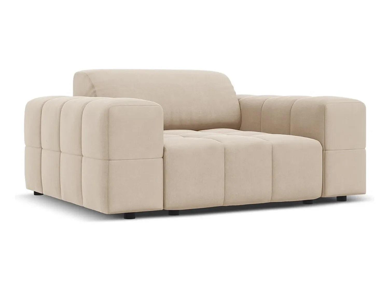 Discount CXL by Christian Lacroix - Poltrona "Luc" em veludo claro - 124x102x70cm Bege