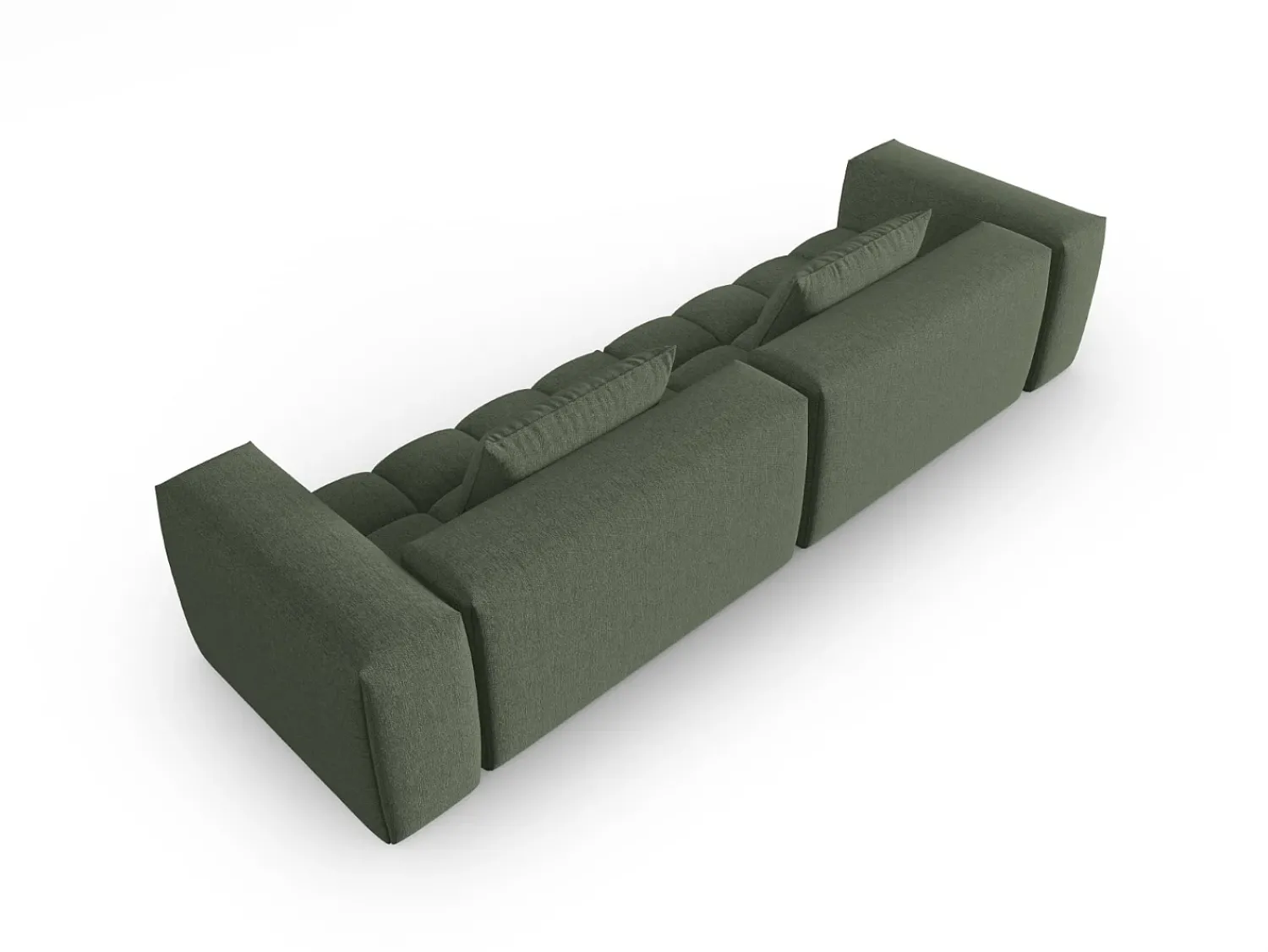 CXL by Christian Lacroix - Sofá modular "Lorella" 5 lugares em tecido estrutural verde oliva escuro - 290x85x70cm^ Sofá