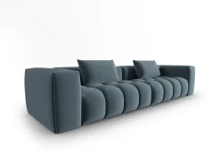 Sofá|CXL by Christian Lacroix - Sofá modular "Lorella" 5 lugares em veludo pastel - 290x85x70cm Azul