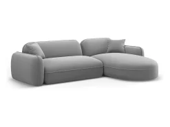 Sofá*CXL by Christian Lacroix - Sofá modular de canto direito "Lucien" 4 lugares em veludo cinza claro - 275x165x70cm Cinzento claro