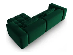 Discount CXL by Christian Lacroix - Sofá modular de canto direito "Lorella" 3 lugares em veludo verde garrafa - 260x145x70cm Verde pinho