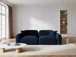 Sofá|CXL by Christian Lacroix - Sofá modular "Lucien" 3 lugares em veludo azul real - 230x90x70cm Azul escuro