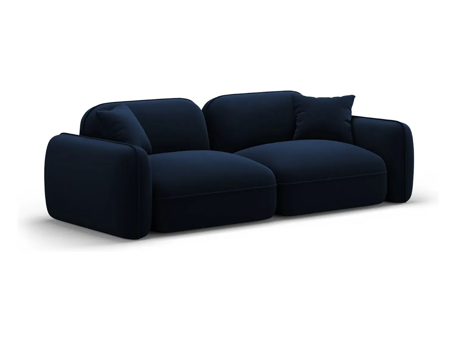 Sofá|CXL by Christian Lacroix - Sofá modular "Lucien" 3 lugares em veludo azul real - 230x90x70cm Azul escuro
