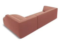 CXL by Christian Lacroix - Sofá de canto direito "Charles" 4 lugares em veludo - 273x180x69cm Rosa
