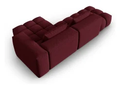 Sofá|CXL by Christian Lacroix - Sofá modular de canto direito "Lorella" 4 lugares em tecido estrutural - 265x145x70cm Bordeaux