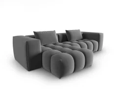 Sofá|CXL by Christian Lacroix - Sofá modular de canto esquerdo "Lorella" 3 lugares em veludo cimento - 260x145x70cm Cinzento