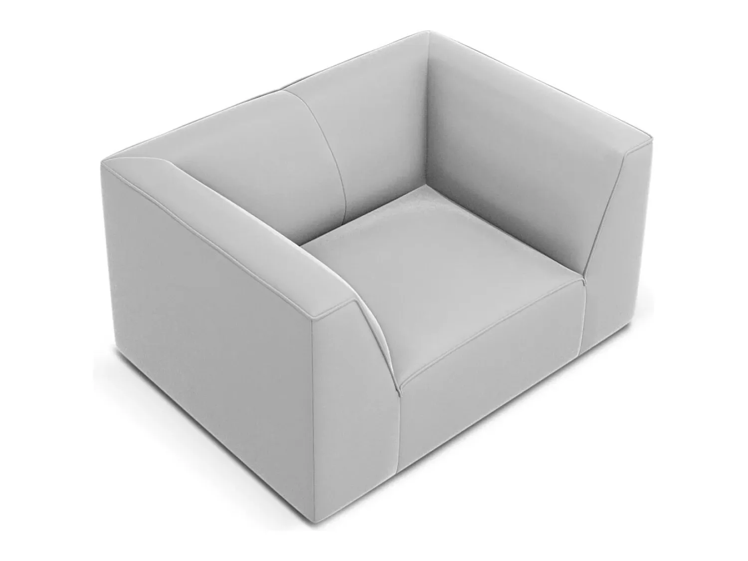 Poltrona*CXL by Christian Lacroix - Poltrona "Charles" em veludo cinza claro - 120x92x69cm Cinzento claro