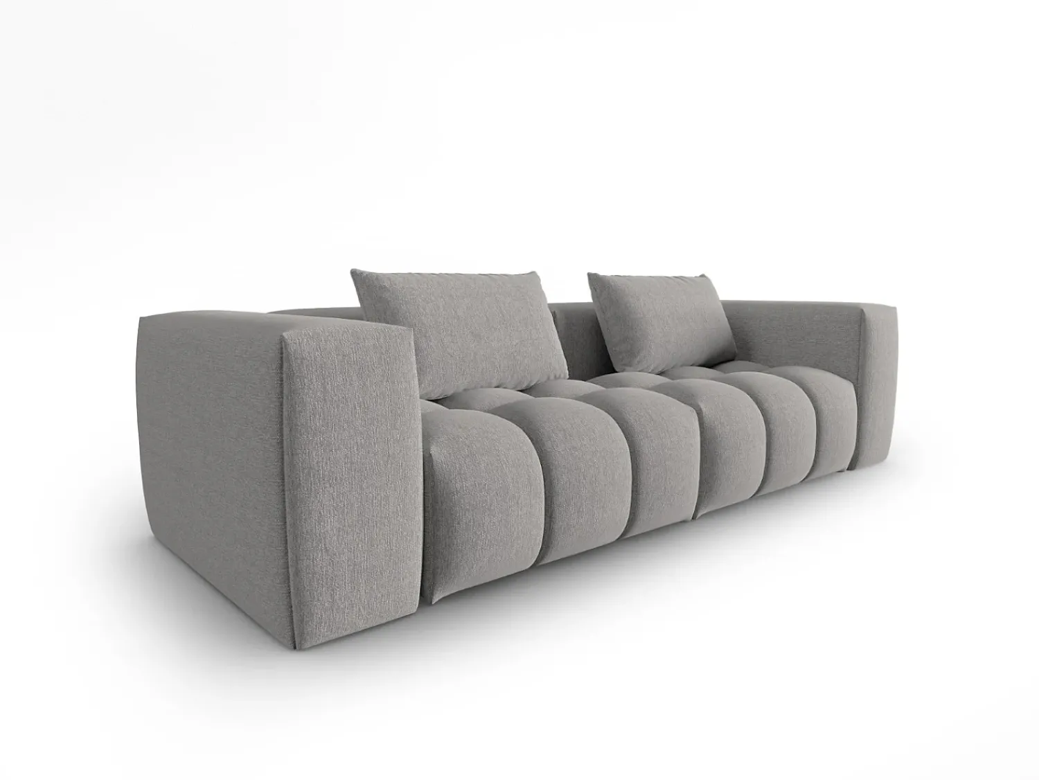 Sofá*CXL by Christian Lacroix - Sofá modular "Lorella" 3 lugares em tecido estrutural escuro - 230x85x70cm Bege