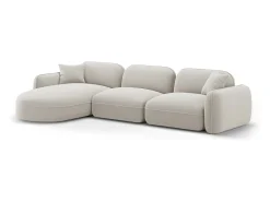 CXL by Christian Lacroix - Sofá modular de canto esquerdo "Lucien" 4 lugares em veludo claro - 320x165x70cm Bege