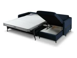 CXL by Christian Lacroix - Sofá-cama de canto direito "Yanis" 5 lugares em veludo azul real - 280x170x80cm^ Sofá